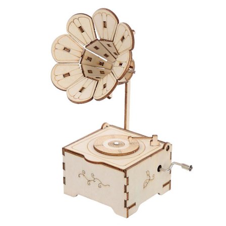 DIY Musikboks Træ Grammofon Materiale Boligindretning Forbedre Koncentrationen 7.5X7X17CM 1 Sæt-FX-