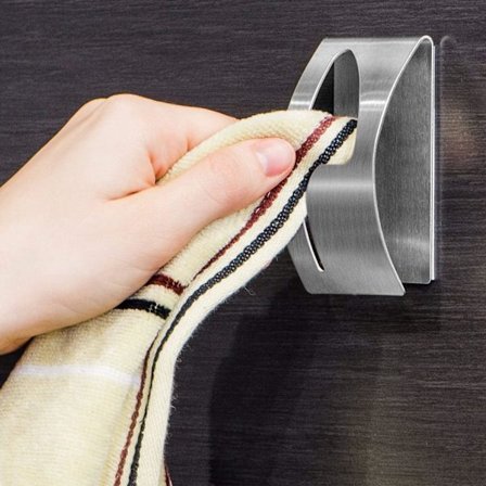 Selvklæbende Håndklædeholder i Rustfrit Stål, Enhver Flade, Støtter 5 kg