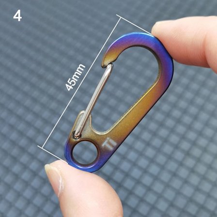 D karabinhage D-ring nøglering 4 4