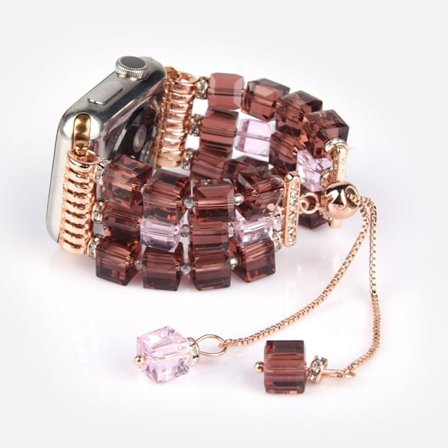 Apple Watch (45 mm) faux fashion crystal block urrem - Rød