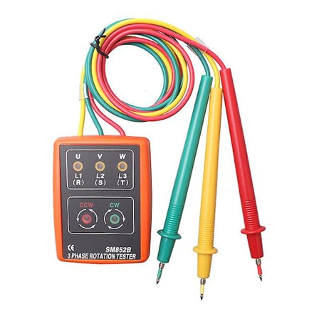 Sm852b Digital Faseindikator Detektor 3-Faset Rotations Tester Led Summer Fase Sekvens Måler Spændingstester 60v~600v Ac