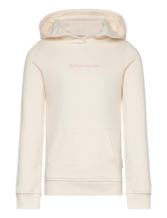 Printed Logo Hoody Cream Tom Tailor