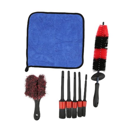 8 stk. Bil Detaljeringsbørstesæt Smuds Støv Rengøringsværktøj til Bilvask Voksning【CoPl】