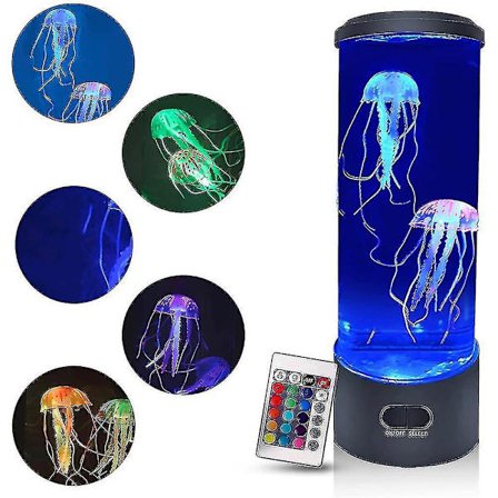 Led Jellyfish Lava Lamp Home Office Desk Bedside Mood Usb Night Light