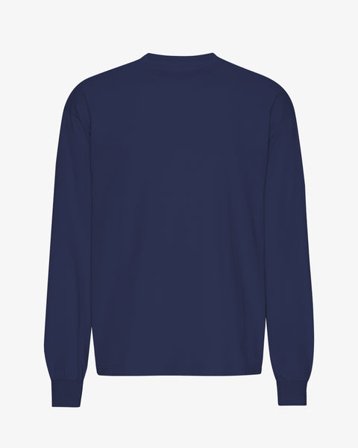 Oversized Organic LS T-Shirt - Marine Blue - Male - XS