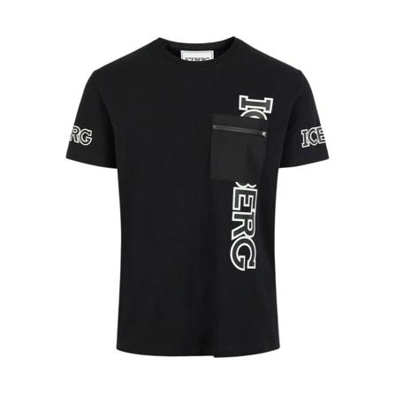 Iceberg, T-Shirts Zwart, Heren, Maat:XL