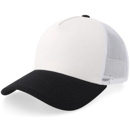 Equip - Vit trucker Keps - White/Black A-frame Trucker @ Hatstore