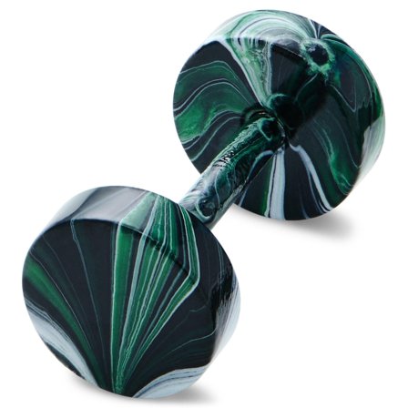 Satago | 6 mm Roestvrijstalen Fake Plug Oorbel in Zwart en Groen voor mannen - Stud Oorbellen