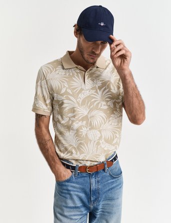 GANT Printed Ss Polo - Beige - S