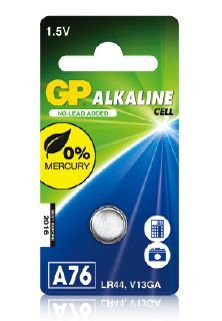 GP LR44 alkaline knappcelle, 1,5V