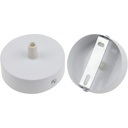 2 stk. Loftlampe Hvid Baseplade Loftlampe 80mm Retro Lys Baldakin Sæt Lysekrone Rund Loftplade Base Til Hængende Lampe