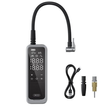 Genopladelig luftpumpe med 5000 mAh batteri og LED-belysning