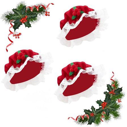 Heta 3-pakning Fru Claus Hatt for Kvinner Julehatt Håndlaget Gammel Dame Jul Cosplay Kostyme Party Tilbehør De Beste Gavene til Mødre, Venner_yux