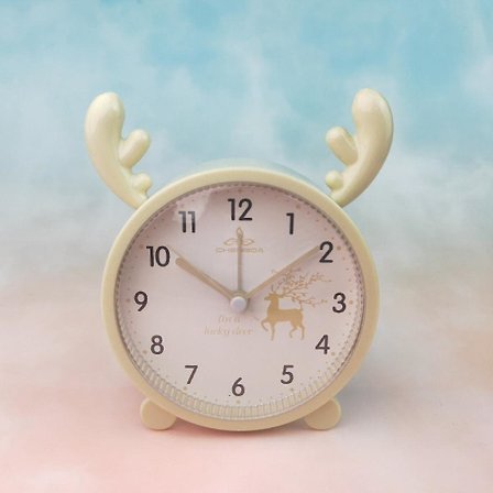 5 tommers tegneserie vekkerklokke barn kreativ dinosaur søt klokke vekkeklokke nattbordsklokke enkel digital vekkerklokke gul (hy)