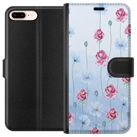 Kompatibelt Lommeboketui til Apple iPhone 7 Plus Petal Reverie Sky Blue