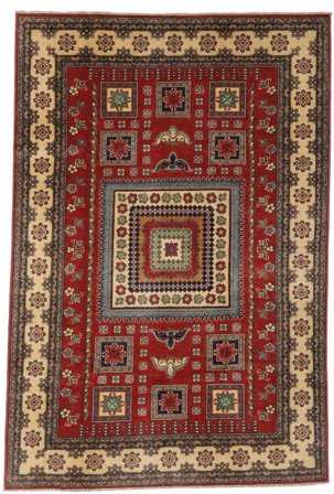 Hand Knotted Kazak Fine Rug 180X270 Dark Red/Black