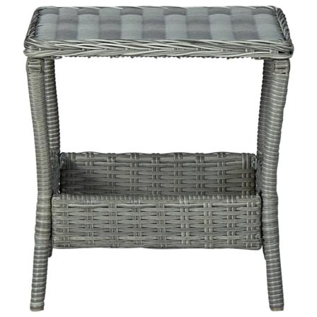 Vidaxl Trädgårdsbord Ljusgrå 45x45x46,5 Cm Konstrotting Grå