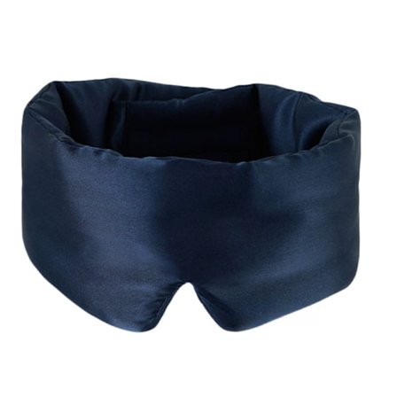 Justerbar dobbeltsidet silkesøvnmaske NavyBlue