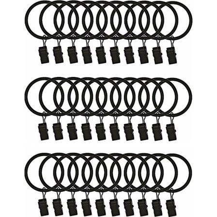 30-delt gardinringssæt med clips - Gardinringe - Ekstra tyk - 32 mm