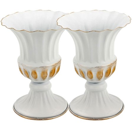 2 st Dekorativa Gravgård Blomkruka Urna Planteringskärl Järn Blomvas Utsökt Minnesvas