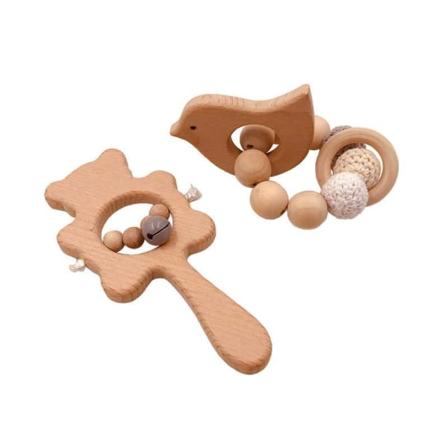 2-pak BPA-fri naturlige treleker for babytenner