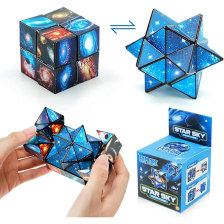 Stjerneterning, 2 i 1 Combo Infinity Cube Fidget Legetøj Magic Star Cube Glat Overflade Magic Cube Puslespil til Stress og Angstlindring Mini Legetøj