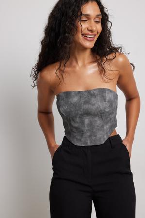 NA-KD Party Corset court - Crop tops - Gris - EU 42