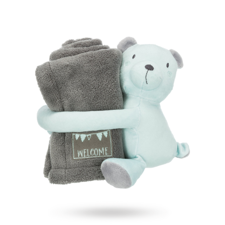 Trixie - Trixie Junior Cuddly Set Filt/Björn - Grå/mint - Hundsäng & Kattsäng