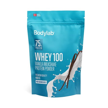 Bodylab Whey 100 Proteinpulver 400 g Vanilla Milkshake, Sport & Velvære, Protein & Energi, Proteinpulver