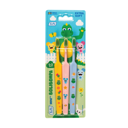 TePe Mini Bolibompa Extra Soft Tannbørste, 3 stk.