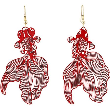 Kvinde Drop & Dangle Øreringe Guld Fisk Vedhæng Øreringe Karpe Øreringe Tropiske Fisk Øreringe Friske Guld Fisk Øreringe