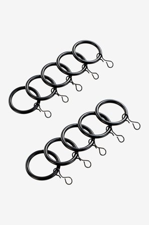 Jotex - Gardinring 10-pk Svart - RINGO - Kjøp Gardintilbehør hos Jotex