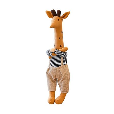 Söt och söt giraff hjort docka plysch leksak docka spandex plysch docka flicka present(brun)