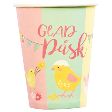 Påsk Kyckling Pappersmugg 8-pack