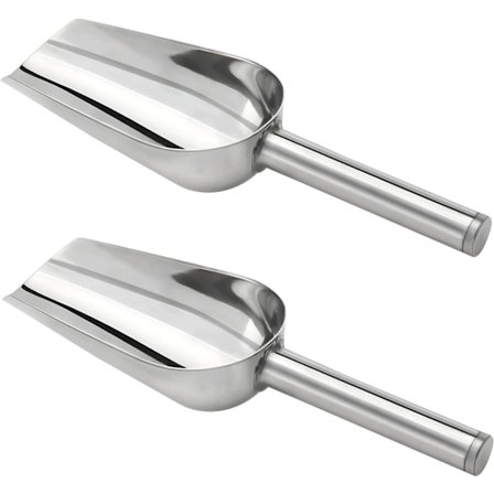 Is-skje av rustfritt stål, 2 stk Allsidig metallskje Matskje Søt skje, Oppvaskmaskinsikker enkel rengjøring