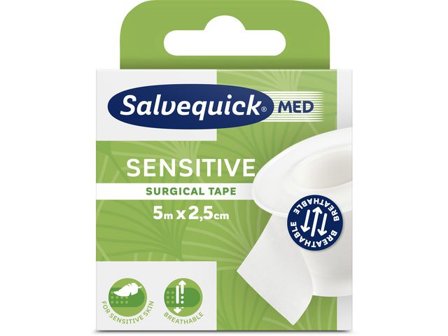 SALVEQUICK Plåster Kirurgtape 5m - Lyreco - Skyddsutrustning - Första Hjälpen - Plåster