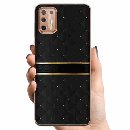 Motorola Moto G9 Plus Tpu Mobilskal Golden Stripes