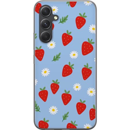 Kompatibel Mobilcover til Samsung Galaxy S24 FE Jordbær jordbær tryk sommer bær blomster pæoner svensk midsommer retro design køkken