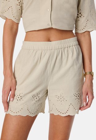 Pieces-Pcalmina Embroidery Shorts-XS