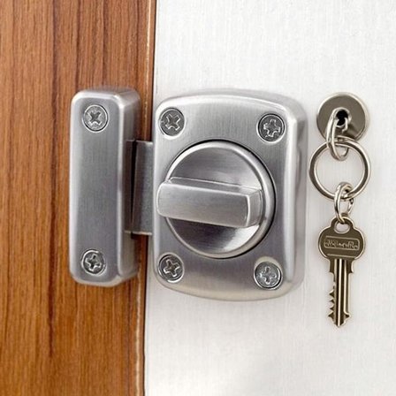 Sikkerhedsdørlåse tyverisikring stansfri skydedørlåse med skruer avanceret beskyttelse