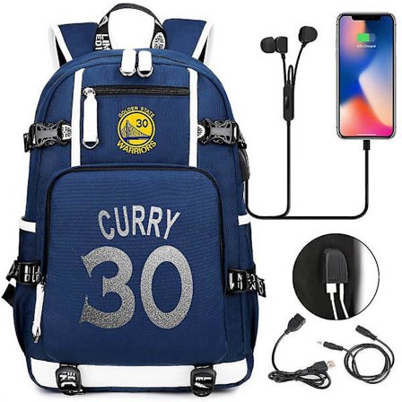 Golden State Warriors Stephen Curry No. 30 USB-koulureppu C2 Harmaa