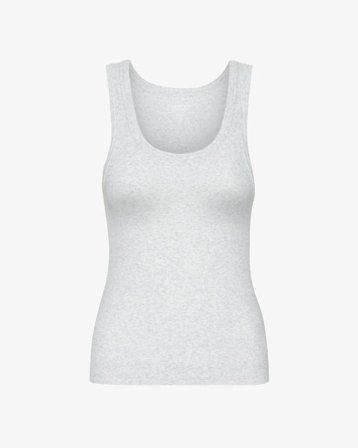 Women Organic Rib Tank Top - Snow Melange
