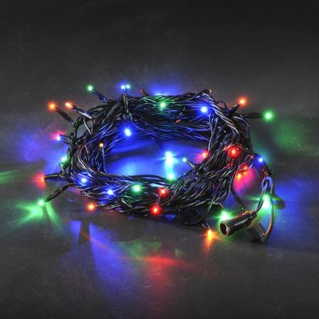 Konstsmide 4850-507 Lysslynge svart myk kabel, 50 LED Farget, Belysning
