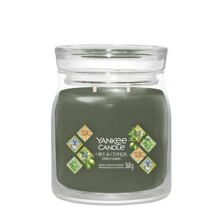 Yankee Candle Signature Jar Candles Olive & Cypress 368g - Candela Profumata