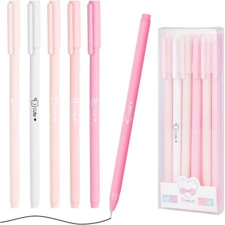 6 stk. flydende blækpenne, hurtigtørrende kuglepenne gelpenne til studerende voksne kontorartikler (pink)