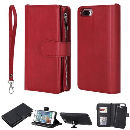 Iphone 6/6s/7/8 Plus - 2in1 Magnet Skal / Plånboksfodral - Röd Red Röd