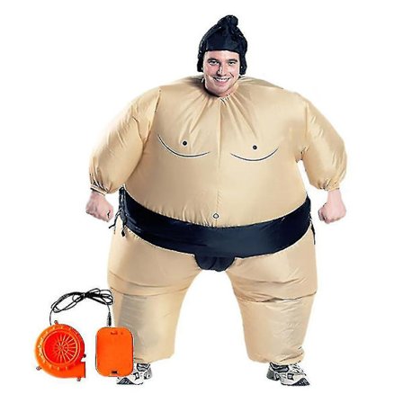 S/l Storlek Uppblåsbar Sumo Kostym Nyhet Tyg Fest Full Body Ride-on rekvisita