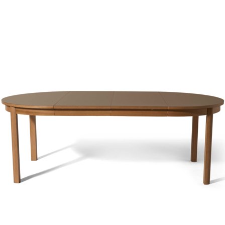 Holdbar Esstisch, inkl. Zusatzplatte | Ø120/220x75cm, Farbe Latte, moderner skandinavischer Stil, ausziehbar mit robuster HPL-Oberfläche