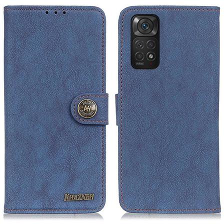 Khazneh Xiaomi Redmi Note 11 4g Fodral Split Läder Blå