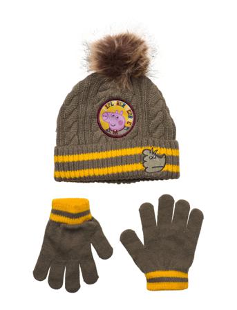 Set Cap + Glooves Accessories Winter Accessory Set Monivärinen/Kuvioitu Gurli Gris